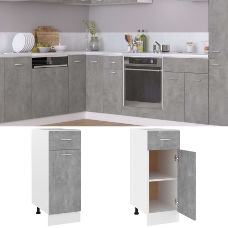 vidaXL Schubunterschrank Betongrau 30x46x81,5 cm Holzwerkstoff