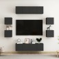 vidaXL 8-tlg. TV-Schrank-Set Schwarz Holzwerkstoff vidaXL 8-tlg. TV-Schrank-Set Schwarz Holzwerkstoff