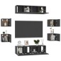 vidaXL 8-tlg. TV-Schrank-Set Schwarz Holzwerkstoff vidaXL 8-tlg. TV-Schrank-Set Schwarz Holzwerkstoff