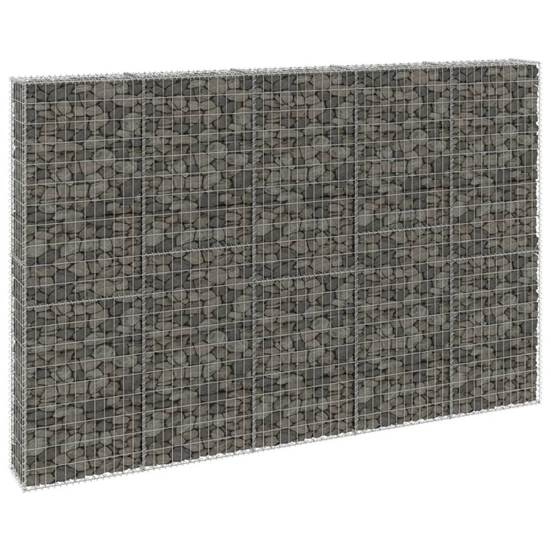 vidaXL Gabionenwand mit Abdeckung Verzinkter Stahl 300x30x200 cm vidaXL Gabionenwand mit Abdeckung Verzinkter Stahl 300x30x200 cm