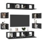 vidaXL 8-tlg. TV-Schrank-Set Schwarz Holzwerkstoff vidaXL 8-tlg. TV-Schrank-Set Schwarz Holzwerkstoff