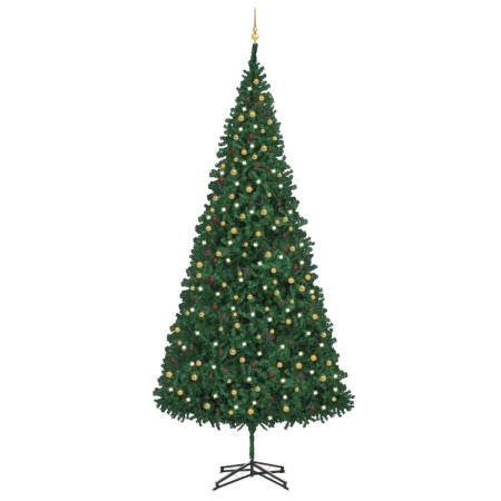 vidaXL Künstlicher Weihnachtsbaum Beleuchtung & Kugeln 500 cm Grün