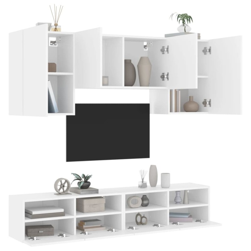 vidaXL 5-tlg. Wohnwand Weiß Holzwerkstoff vidaXL 5-tlg. Wohnwand Weiß Holzwerkstoff