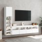 vidaXL 4-tlg. Wohnwand mit LED-Beleuchtung Weiß Holzwerkstoff vidaXL 4-tlg. Wohnwand mit LED-Beleuchtung Weiß Holzwerkstoff