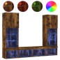 vidaXL 5-tlg. Wohnwand mit LED-Beleuchtung Räuchereiche Holzwerkstoff vidaXL 5-tlg. Wohnwand mit LED-Beleuchtung Räuchereiche Holzwerkstoff