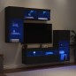 vidaXL 5-tlg. Wohnwand mit LED-Beleuchtung Schwarz Holzwerkstoff vidaXL 5-tlg. Wohnwand mit LED-Beleuchtung Schwarz Holzwerkstoff