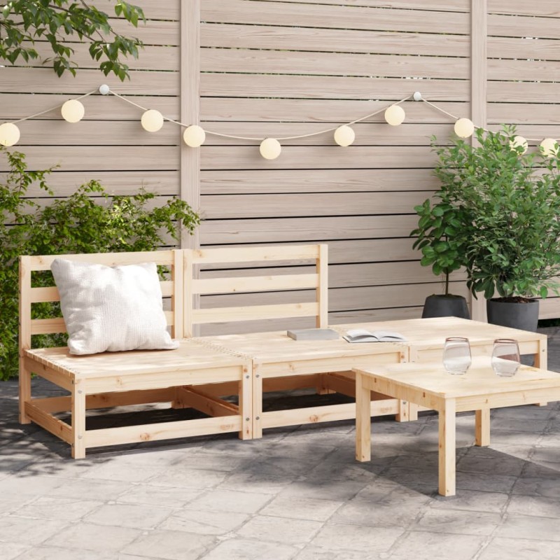 vidaXL Gartensofa ohne Armlehnen mit Fußhocker Massivholz Kiefer vidaXL Gartensofa ohne Armlehnen mit Fußhocker Massivholz Kiefer