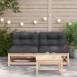 vidaXL Gartensofas ohne Armlehnen mit Kissen 2 Stk. Massivholz Kiefer vidaXL Gartensofas ohne Armlehnen mit Kissen 2 Stk. Massivholz Kiefer