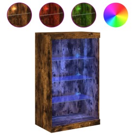 vidaXL Sideboard mit LED-Leuchten Räuchereiche 60,5x37x100 cm