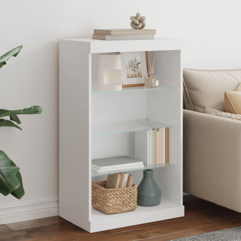 vidaXL Sideboard mit LED-Leuchten Weiß 60,5x37x100 cm vidaXL Sideboard mit LED-Leuchten Weiß 60,5x37x100 cm