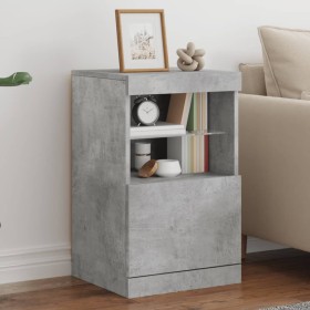 vidaXL Sideboard mit LED-Leuchten Betongrau 41x37x67 cm