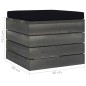 Garten-Paletten-Hocker 2 Stk. mit Kissen Kiefer Massivholz Garten-Paletten-Hocker 2 Stk. mit Kissen Kiefer Massivholz