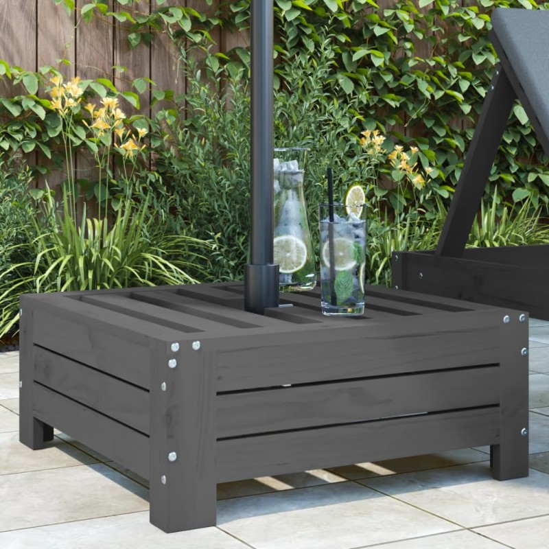 vidaXL Verkleidung für Sonnenschirmständer Grau Massivholz Kiefer vidaXL Verkleidung für Sonnenschirmständer Grau Massivholz Kiefer
