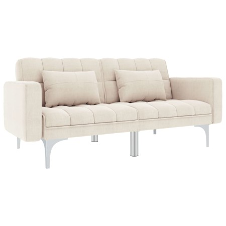 vidaXL Schlafsofa Creme Stoff 