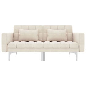 vidaXL Schlafsofa Creme Stoff 