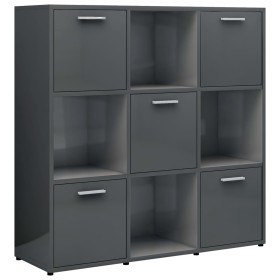 vidaXL Bücherregal Hochglanz-Grau 90x30x90 cm Holzwerkstoff