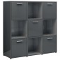 vidaXL Bücherregal Hochglanz-Grau 90x30x90 cm Holzwerkstoff vidaXL Bücherregal Hochglanz-Grau 90x30x90 cm Holzwerkstoff