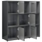 vidaXL Bücherregal Hochglanz-Grau 90x30x90 cm Holzwerkstoff vidaXL Bücherregal Hochglanz-Grau 90x30x90 cm Holzwerkstoff