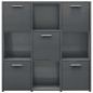 vidaXL Bücherregal Hochglanz-Grau 90x30x90 cm Holzwerkstoff vidaXL Bücherregal Hochglanz-Grau 90x30x90 cm Holzwerkstoff