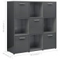 vidaXL Bücherregal Hochglanz-Grau 90x30x90 cm Holzwerkstoff vidaXL Bücherregal Hochglanz-Grau 90x30x90 cm Holzwerkstoff
