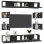 vidaXL 8-tlg. TV-Schrank-Set Schwarz Holzwerkstoff vidaXL 8-tlg. TV-Schrank-Set Schwarz Holzwerkstoff