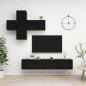 vidaXL 7-tlg. TV-Schrank-Set Schwarz Holzwerkstoff vidaXL 7-tlg. TV-Schrank-Set Schwarz Holzwerkstoff