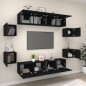 vidaXL 8-tlg. TV-Schrank-Set Schwarz Holzwerkstoff vidaXL 8-tlg. TV-Schrank-Set Schwarz Holzwerkstoff