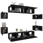 vidaXL 8-tlg. TV-Schrank-Set Schwarz Holzwerkstoff vidaXL 8-tlg. TV-Schrank-Set Schwarz Holzwerkstoff