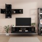 vidaXL 7-tlg. TV-Schrank-Set Schwarz Holzwerkstoff vidaXL 7-tlg. TV-Schrank-Set Schwarz Holzwerkstoff