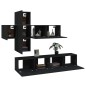 vidaXL 7-tlg. TV-Schrank-Set Schwarz Holzwerkstoff vidaXL 7-tlg. TV-Schrank-Set Schwarz Holzwerkstoff