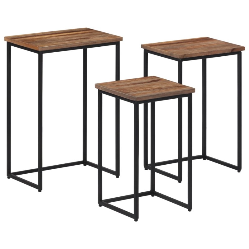 vidaXL Satztische 3 Stk. Massivholz Teak vidaXL Satztische 3 Stk. Massivholz Teak