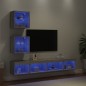 vidaXL 5-tlg. Wohnwand mit LED-Beleuchtung Grau Sonoma Holzwerkstoff vidaXL 5-tlg. Wohnwand mit LED-Beleuchtung Grau Sonoma Holzwerkstoff