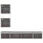 vidaXL 5-tlg. Wohnwand mit LED-Beleuchtung Grau Sonoma Holzwerkstoff vidaXL 5-tlg. Wohnwand mit LED-Beleuchtung Grau Sonoma Holzwerkstoff
