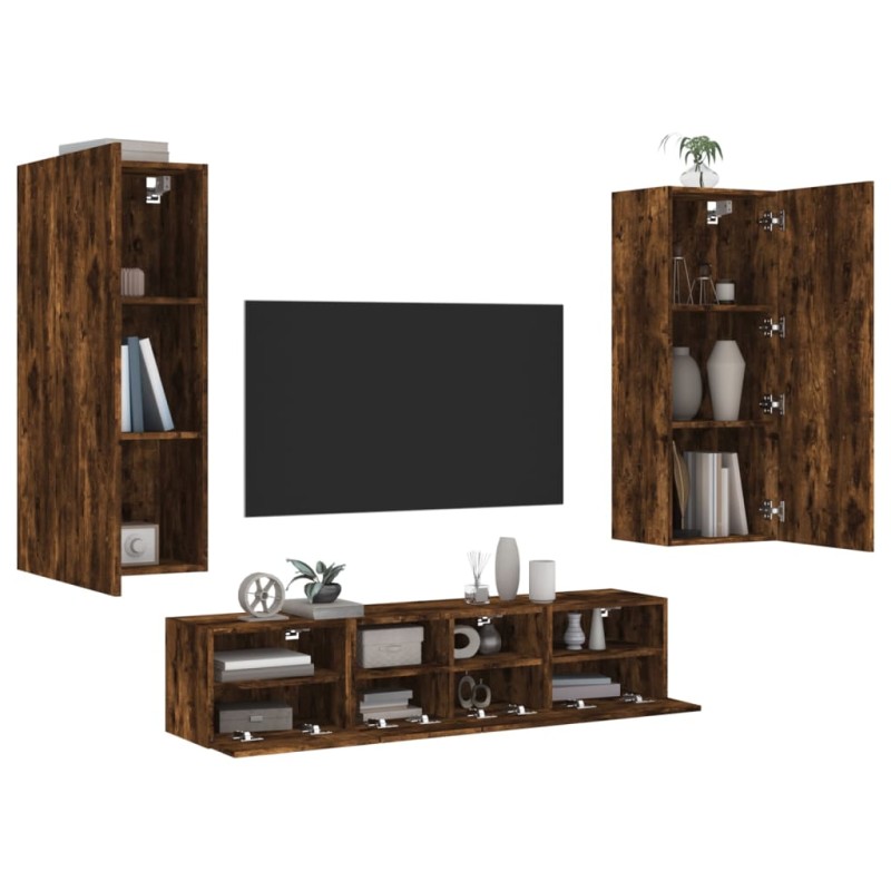 vidaXL 5-tlg. Wohnwand Räuchereiche Holzwerkstoff vidaXL 5-tlg. Wohnwand Räuchereiche Holzwerkstoff