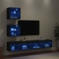 vidaXL 5-tlg. Wohnwand mit LED-Beleuchtung Schwarz Holzwerkstoff vidaXL 5-tlg. Wohnwand mit LED-Beleuchtung Schwarz Holzwerkstoff