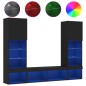 vidaXL 5-tlg. Wohnwand mit LED-Beleuchtung Schwarz Holzwerkstoff vidaXL 5-tlg. Wohnwand mit LED-Beleuchtung Schwarz Holzwerkstoff