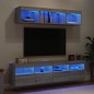 vidaXL 5-tlg. Wohnwand mit LED-Beleuchtung Grau Sonoma Holzwerkstoff vidaXL 5-tlg. Wohnwand mit LED-Beleuchtung Grau Sonoma Holzwerkstoff