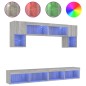 vidaXL 6-tlg. Wohnwand mit LED-Beleuchtung Grau Sonoma Holzwerkstoff vidaXL 6-tlg. Wohnwand mit LED-Beleuchtung Grau Sonoma Holzwerkstoff
