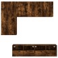 vidaXL 4-tlg. Wohnwand Räuchereiche Holzwerkstoff vidaXL 4-tlg. Wohnwand Räuchereiche Holzwerkstoff