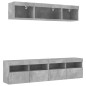 vidaXL 5-tlg. Wohnwand mit LED-Beleuchtung Betongrau Holzwerkstoff vidaXL 5-tlg. Wohnwand mit LED-Beleuchtung Betongrau Holzwerkstoff