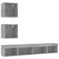 vidaXL 5-tlg. Wohnwand mit LED-Beleuchtung Betongrau Holzwerkstoff vidaXL 5-tlg. Wohnwand mit LED-Beleuchtung Betongrau Holzwerkstoff