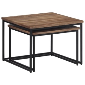 vidaXL Satztische 2 Stk. Massivholz Teak