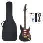 vidaXL E-Gitarre für Anfänger mit Tasche Schwarz und Gold 4/4 39" vidaXL E-Gitarre für Anfänger mit Tasche Schwarz und Gold 4/4 39"