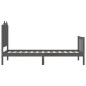 vidaXL Massivholzbett mit Kopfteil Grau 90x190 cm vidaXL Massivholzbett mit Kopfteil Grau 90x190 cm