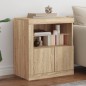vidaXL Sideboard mit LED-Leuchten Sonoma-Eiche 60,5x37x67 cm vidaXL Sideboard mit LED-Leuchten Sonoma-Eiche 60,5x37x67 cm