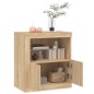 vidaXL Sideboard mit LED-Leuchten Sonoma-Eiche 60,5x37x67 cm vidaXL Sideboard mit LED-Leuchten Sonoma-Eiche 60,5x37x67 cm