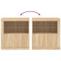 vidaXL Sideboard mit LED-Leuchten Sonoma-Eiche 60,5x37x67 cm vidaXL Sideboard mit LED-Leuchten Sonoma-Eiche 60,5x37x67 cm
