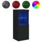 vidaXL Sideboard mit LED-Leuchten Schwarz 41x37x100 cm vidaXL Sideboard mit LED-Leuchten Schwarz 41x37x100 cm