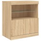 vidaXL Sideboard mit LED-Leuchten Sonoma-Eiche 60x37x67 cm vidaXL Sideboard mit LED-Leuchten Sonoma-Eiche 60x37x67 cm
