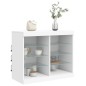 vidaXL Sideboard mit LED-Leuchten Weiß 81x37x67 cm vidaXL Sideboard mit LED-Leuchten Weiß 81x37x67 cm